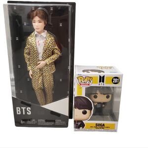 NIB BTS "Suga" Funko and Mattel Dolls Set